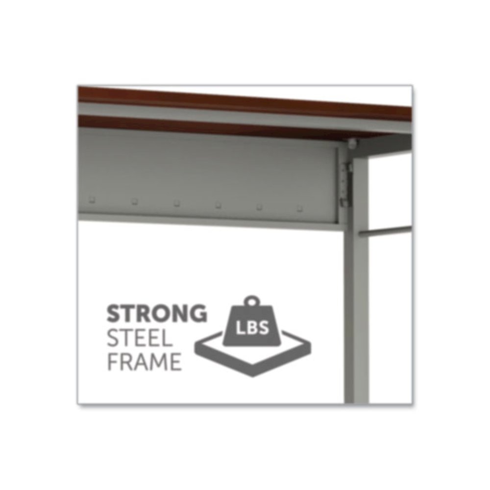 Trento Line Rectangular Desk, 59.13" x 23.63" x 29.5", Cherry. Picture 6