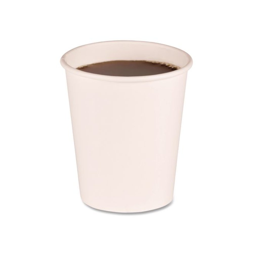 Paper Hot Cups, 8 oz, White, 50/Sleeve, 20 Sleeves/Carton. Picture 4