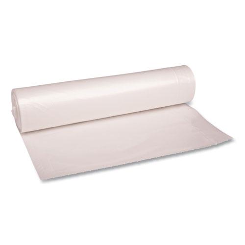 Recycled Low-Density Polyethylene Can Liners, 56 gal, 1.4 mil, 43" x 47", Clear, Perforated, 10 Bags/Roll, 10 Rolls/Carton. Picture 1