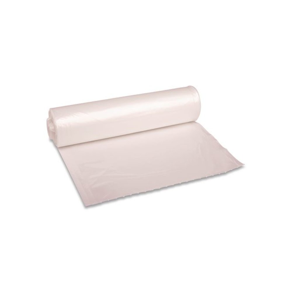 Recycled Low-Density Polyethylene Can Liners, 33 gal, 1.1 mil, 33" x 39", Clear, Perforated, 10 Bags/Roll, 10 Rolls/Carton. Picture 2