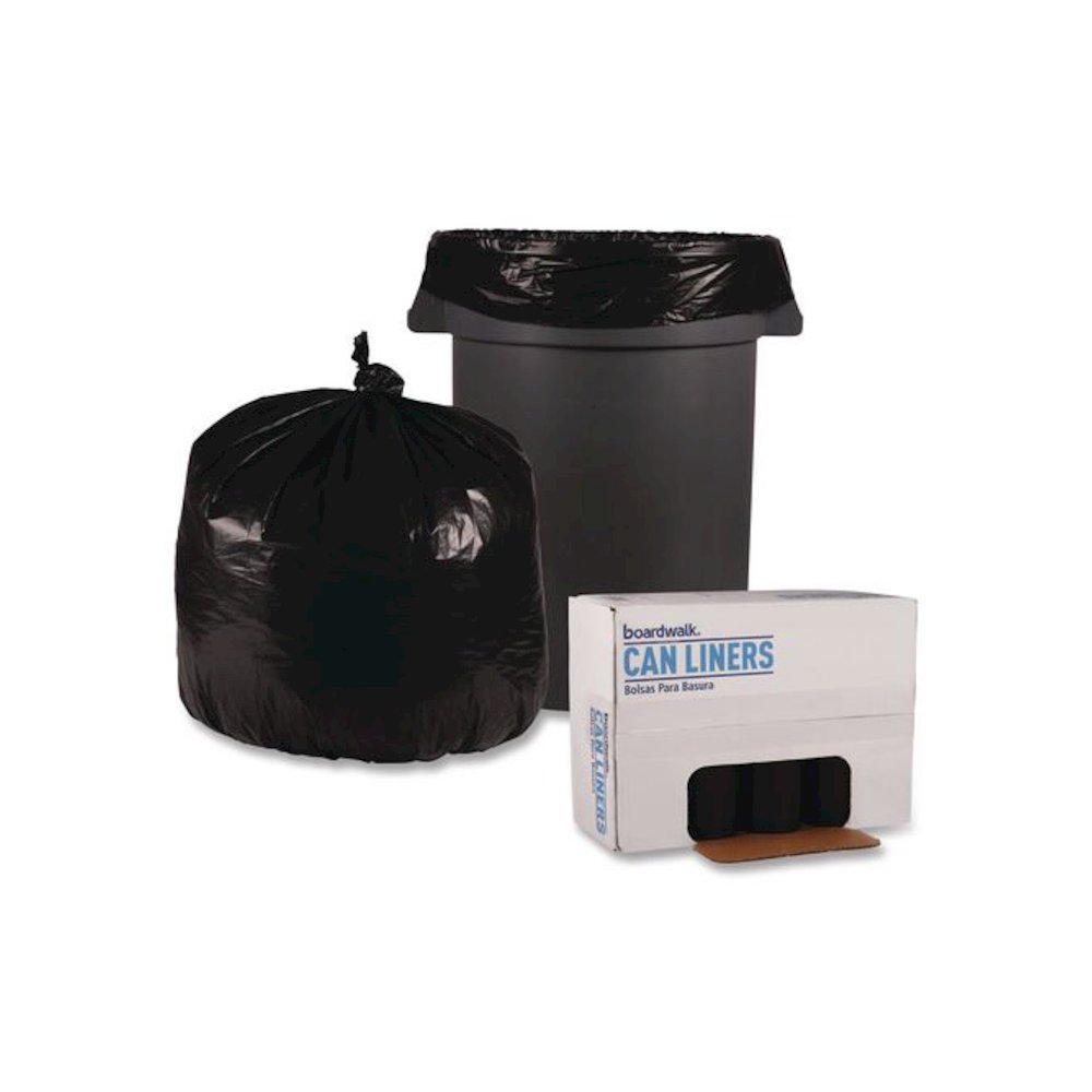 Recycled Low-Density Polyethylene Can Liners, 33 gal, 1.2 mil, 33" x 39", Black, Perforated, 10 Bags/Roll, 10 Rolls/Carton. Picture 4