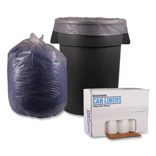 Recycled Low-Density Polyethylene Can Liners, 56 gal, 1.4 mil, 43" x 47", Clear, Perforated, 10 Bags/Roll, 10 Rolls/Carton. Picture 4