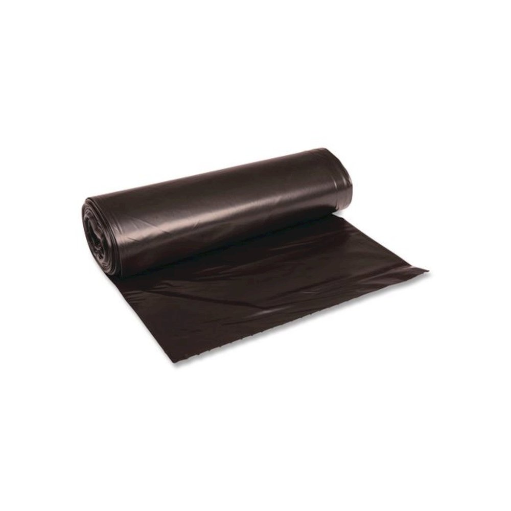 Recycled Low-Density Polyethylene Can Liners, 60 gal, 1.2 mil, 38" x 58", Black, Perforated, 10 Bags/Roll, 10 Rolls/Carton. Picture 2