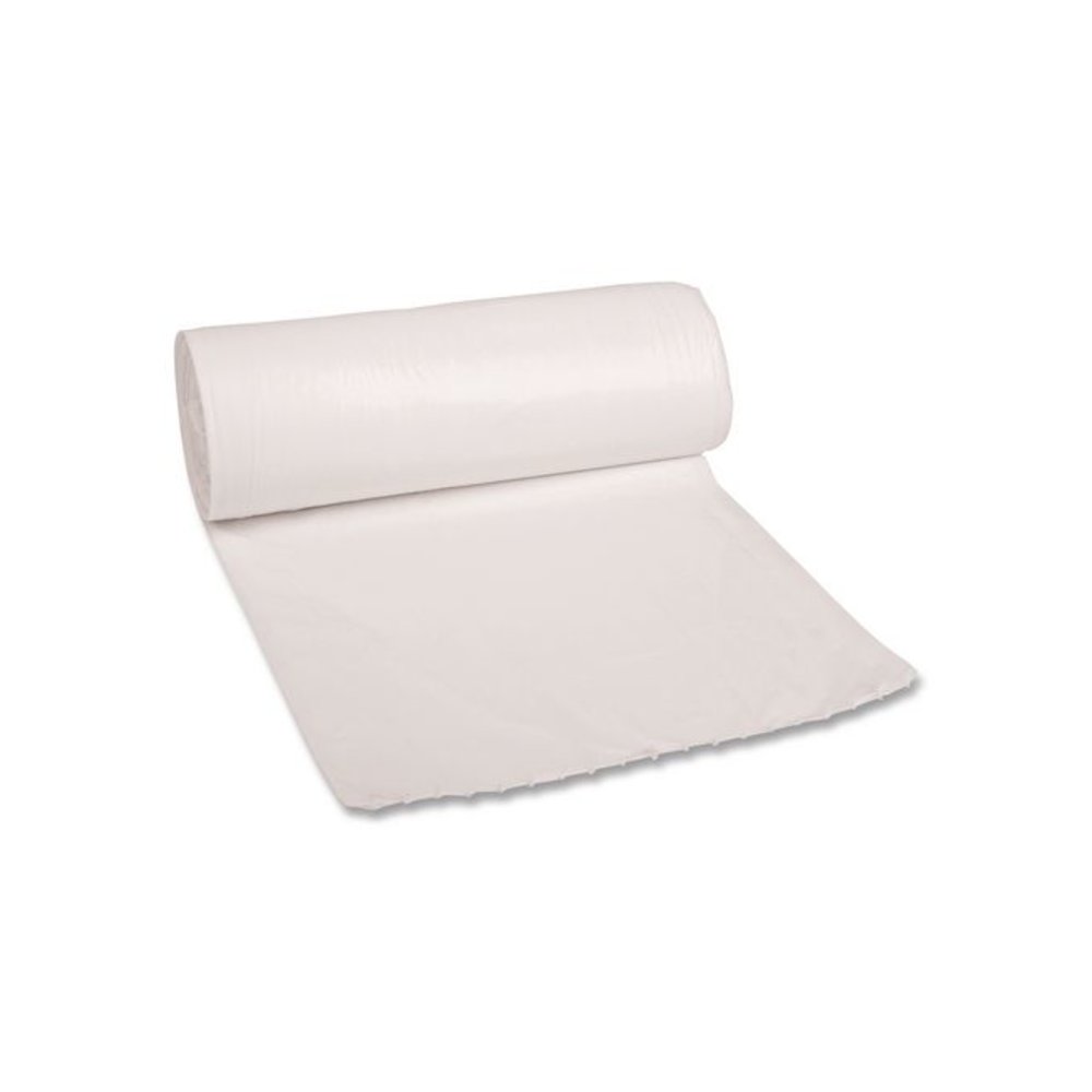 Low-Density Waste Can Liners, 30 gal, 0.6 mil, 30" x 36", White, Perforated Roll, 25 Bags/Roll, 8 Rolls/Carton. Picture 1