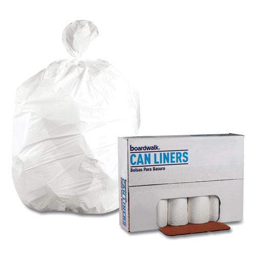 Low-Density Waste Can Liners, 45 gal, 0.6 mil, 40" x 46", White, Perforated Roll, 25 Bags/Roll, 4 Rolls/Carton. Picture 4