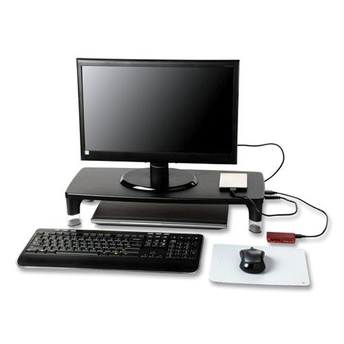 Monitor Stand MS100B, 21.6 x 9.4 x 2.7 to 3.9, Black/Clear, Supports 33 lb. Picture 4