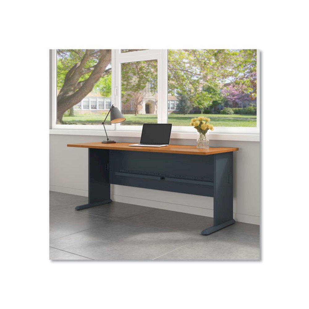 Enterprise Collection Double Pedestal Desk, 70.13" x 28.63" x 29.75", Harvest Cherry, (Box 2 of 2). Picture 2