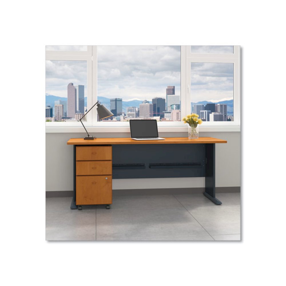 Enterprise Collection Double Pedestal Desk, 70.13" x 28.63" x 29.75", Harvest Cherry, (Box 2 of 2). Picture 3