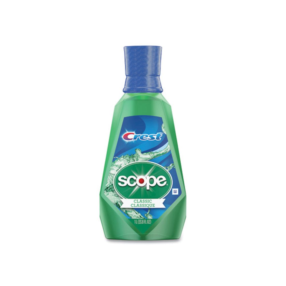Plus Scope Mouth Rinse, Classic Mint Flavor, 1 L Bottle, 6/Carton. Picture 7