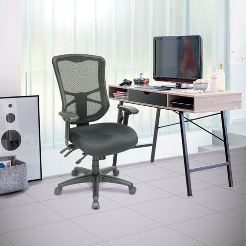Alera Elusion Series Mesh High-Back Multifunction Chair, Supports Up to 275 lb, 17.2" to 20.6" Seat Height, Black. Picture 11