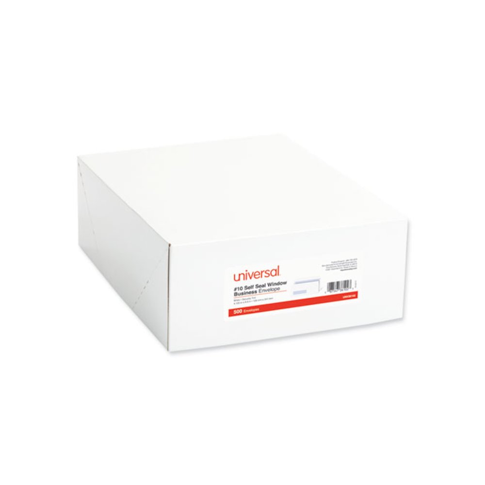 Self-Seal Security Tint Business Envelope, Address Window, #10, Square Flap, Self-Adhesive Closure, 4.13 x 9.5, White, 500/BX. Picture 3