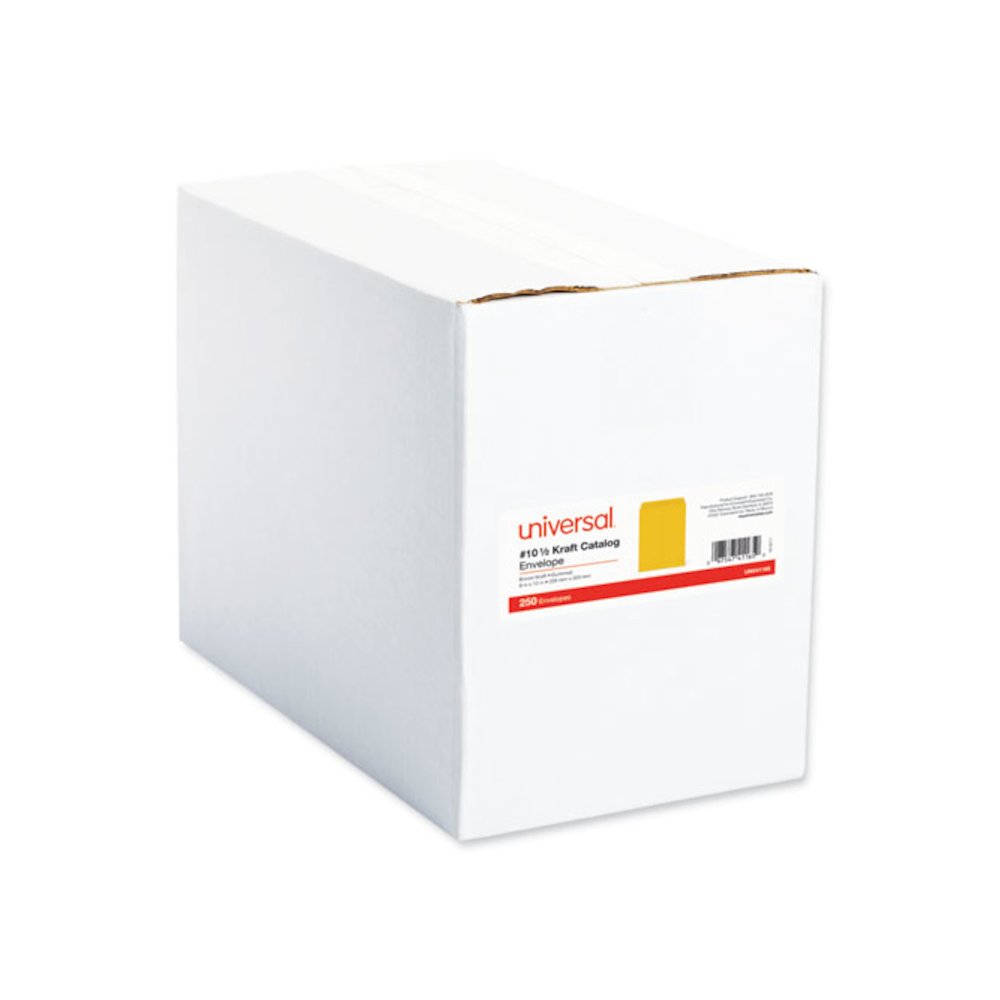 Catalog Envelope, 28 lb Bond Weight Kraft, #10 1/2, Square Flap, Gummed Closure, 9 x 12, Brown Kraft, 250/Box. Picture 3