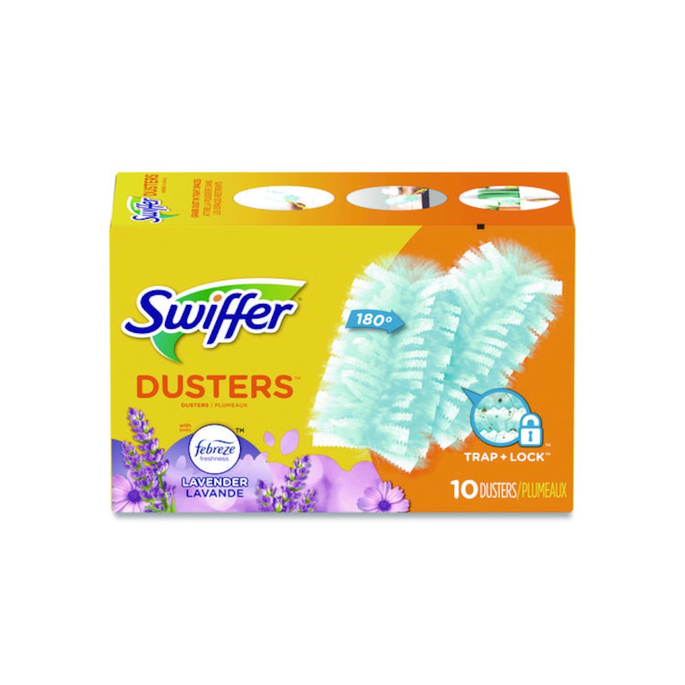 Dusters Refill, DustLock Fiber, Lavender Vanilla Scent, Light Blue, 10/Box, 4 Boxes/Carton. Picture 8