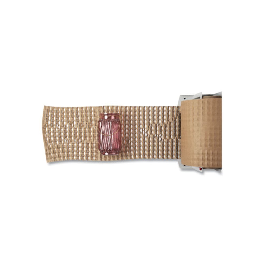 Cushion Lock Protective Wrap Dispenser, For Up to 16" Diameter x 12" Wide Rolls, Steel, Beige. Picture 3