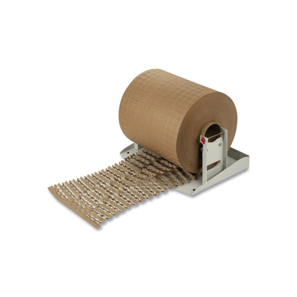 Cushion Lock Protective Wrap Dispenser, For Up to 16" Diameter x 12" Wide Rolls, Steel, Beige. Picture 4
