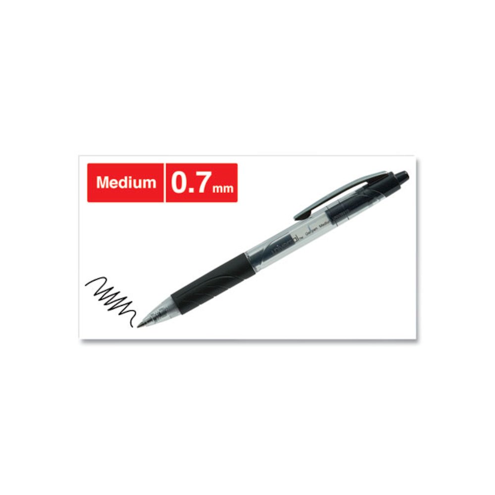 Comfort Grip Gel Pen, Retractable, Medium 0.7 mm, Black Ink, Clear/Black Barrel, 36/Pack. Picture 4