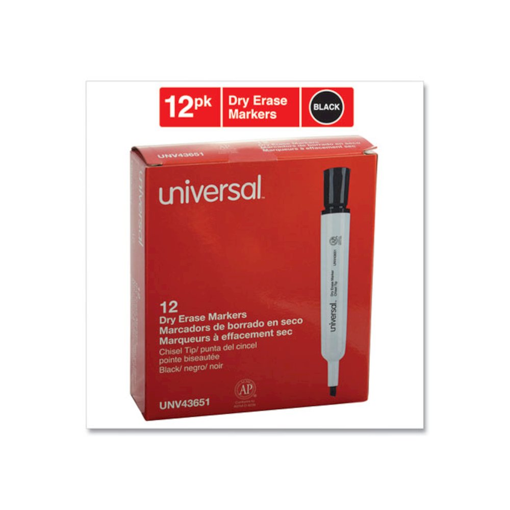 Dry Erase Marker, Broad Chisel Tip, Black, Dozen. Picture 3
