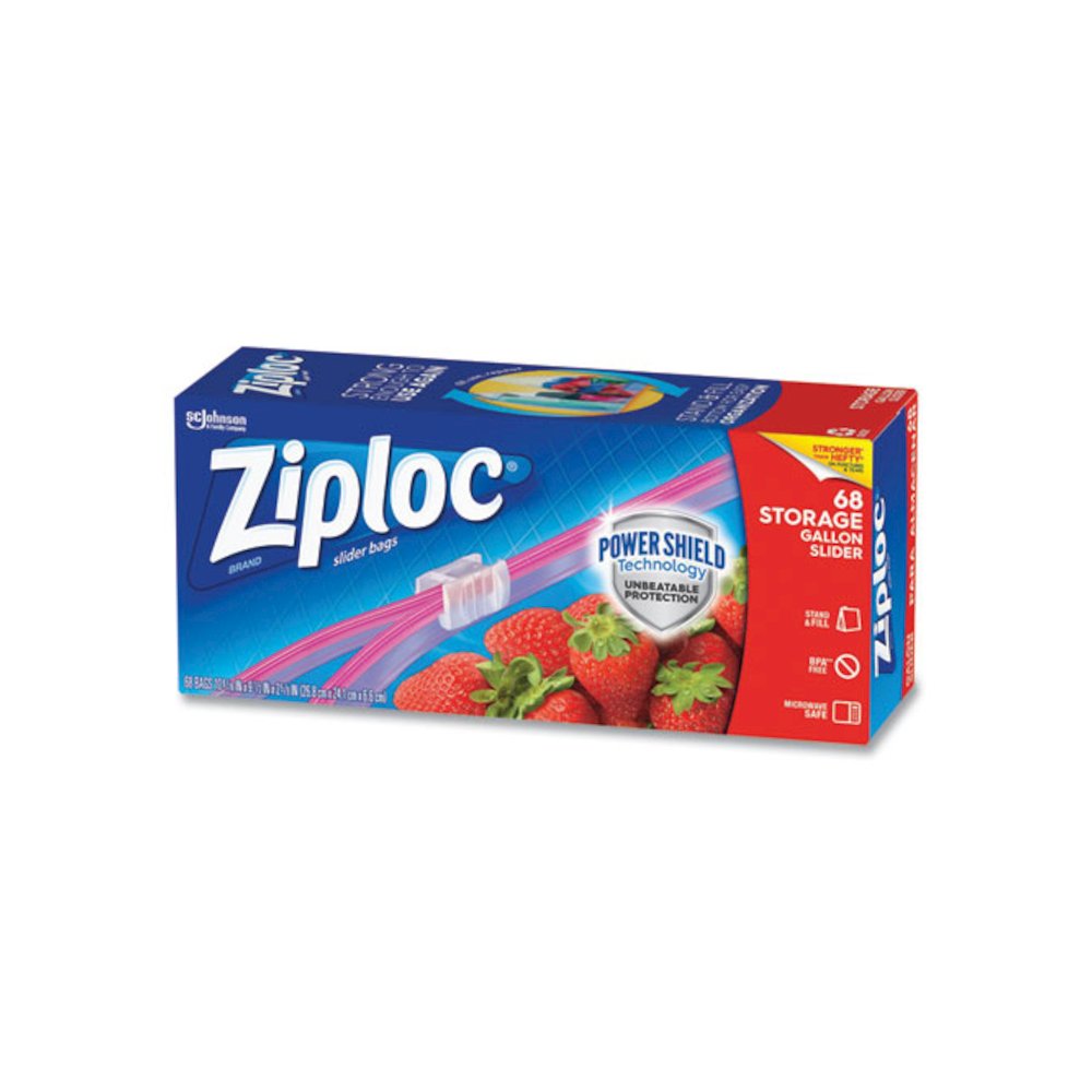 Slider Storage Bags, Gallon, 9.5" x 2.63" x 10.56", Clear, 9/Carton. Picture 4
