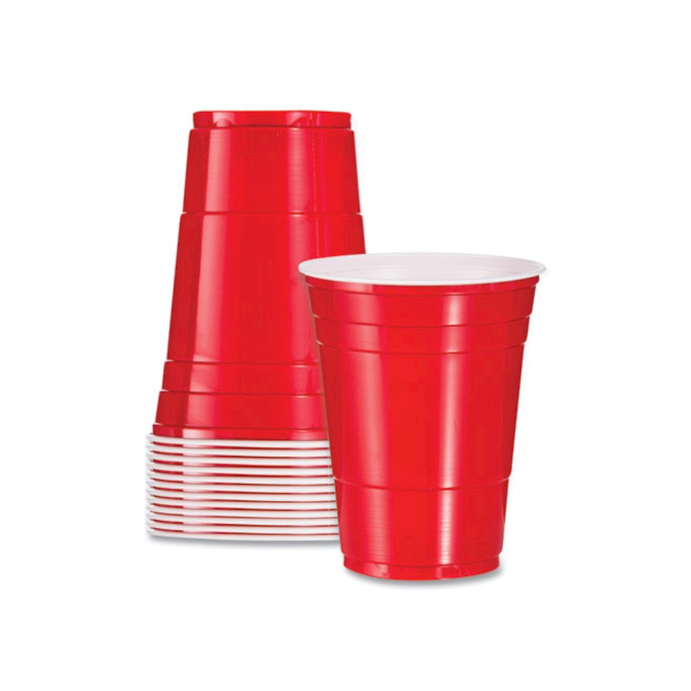SOLO Party Plastic Cold Drink Cups, 16 oz, Red, 50/Pack. Picture 1