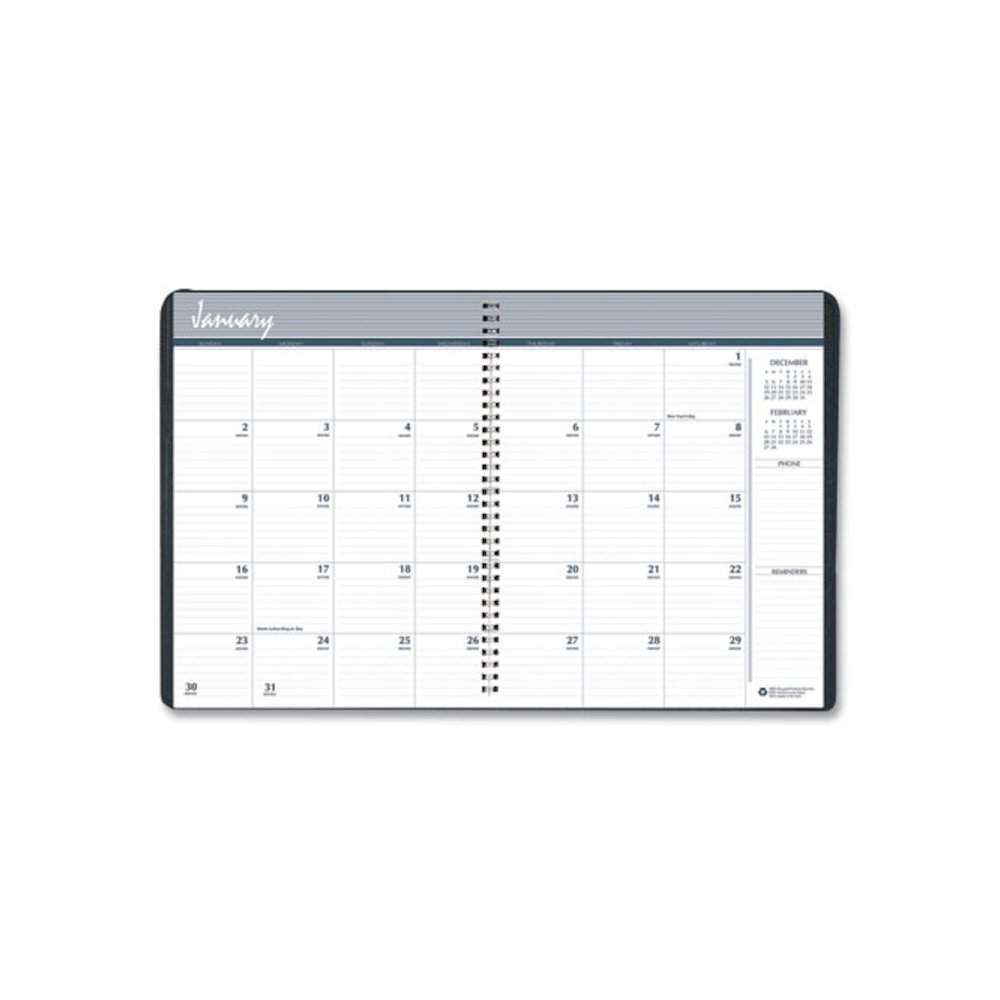 7530016935567, SKILCRAFT Monthly Appointment Planner, 11 x 8.5, Black Cover, 14-Month: Dec 2025 to Jan 2027. Picture 1