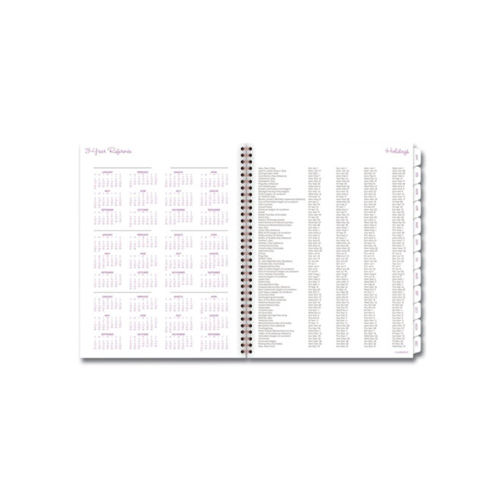 Mina Weekly/Monthly Planner, Floral Artwork, 11 x 8.5, White/Violet/Peach Cover, 12-Month (Jan to Dec): 2026. Picture 9