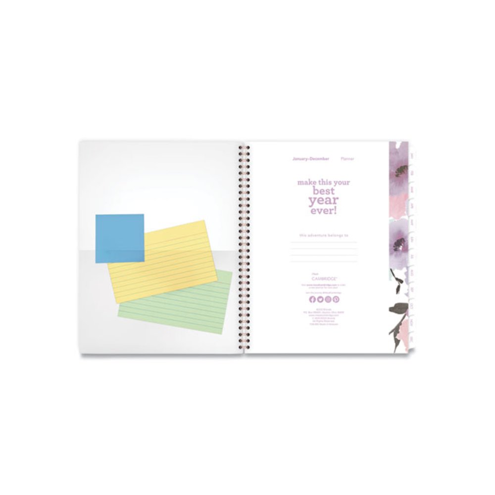 Mina Weekly/Monthly Planner, Floral Artwork, 11 x 8.5, White/Violet/Peach Cover, 12-Month (Jan to Dec): 2026. Picture 5