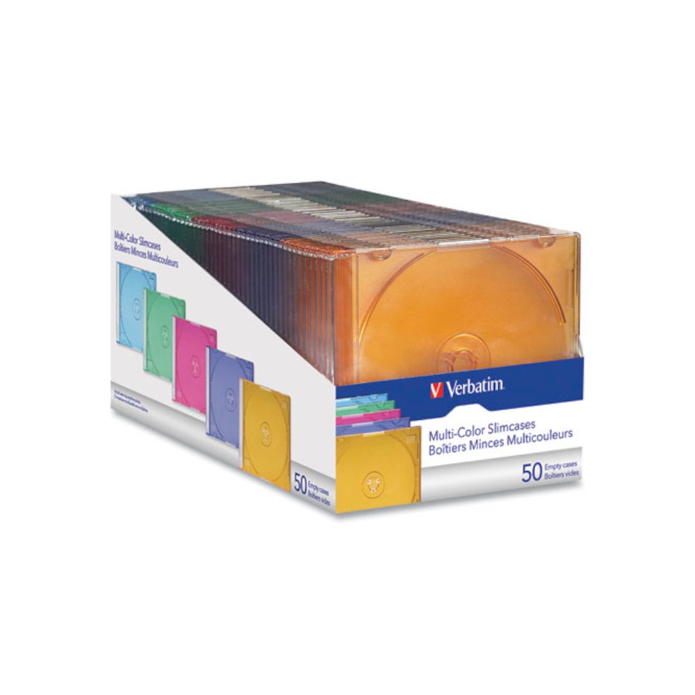 CD/DVD Slim Case, Assorted Colors, 50/Pack. Picture 3