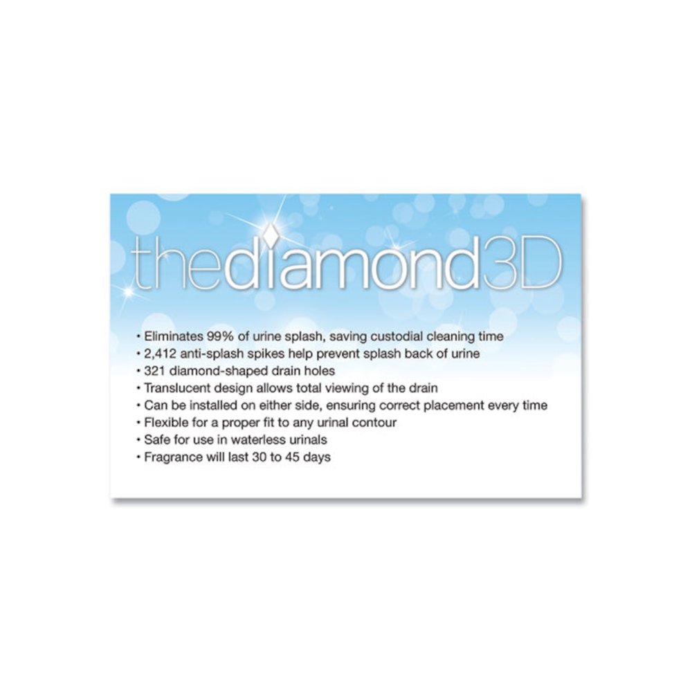 Diamond 3D Urinal Screen, Mountain Air Scent, Blue, 10/Pack, 6 Packs/Carton. Picture 4