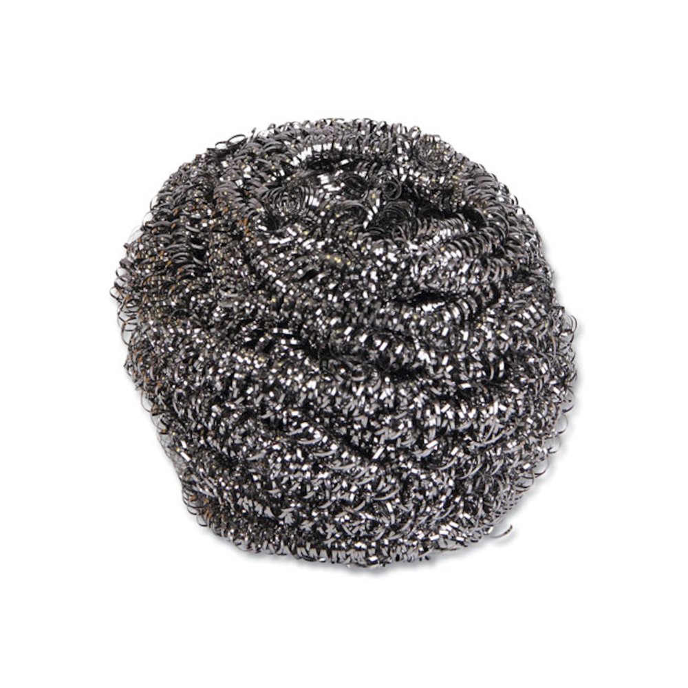 Stainless Steel Scrubber, Large Size, 2.5 x 2.75, Steel Gray, 12/Carton. Picture 1