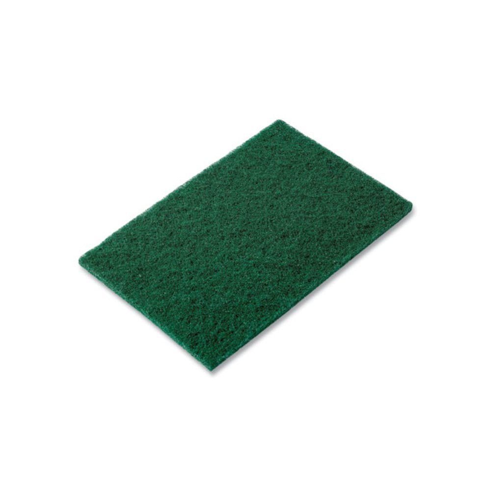 Medium-Duty Scouring Pad, 6 x 9, Green, 10 Pads/Pack, 6 Packs/Carton. Picture 1