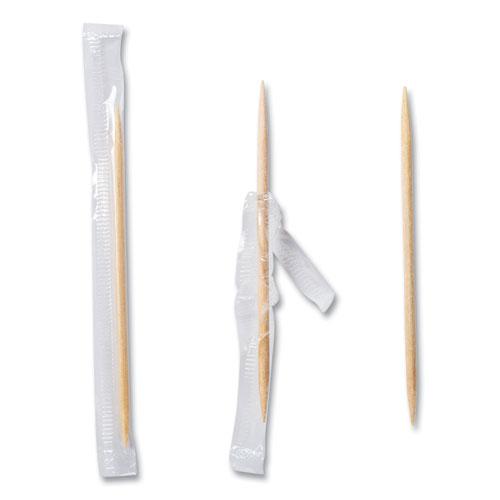 Mint Cello-Wrapped Wood Toothpicks, 2.5", Natural, 1,000/Box, 15 Boxes/Carton. Picture 2