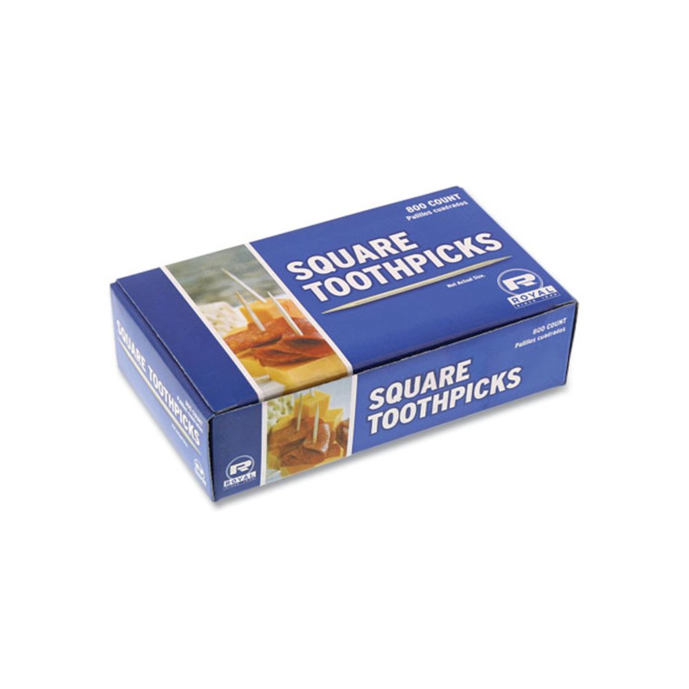 Square Wood Toothpicks, 2.75", Natural, 800/Box, 24 Boxes/Carton. Picture 5