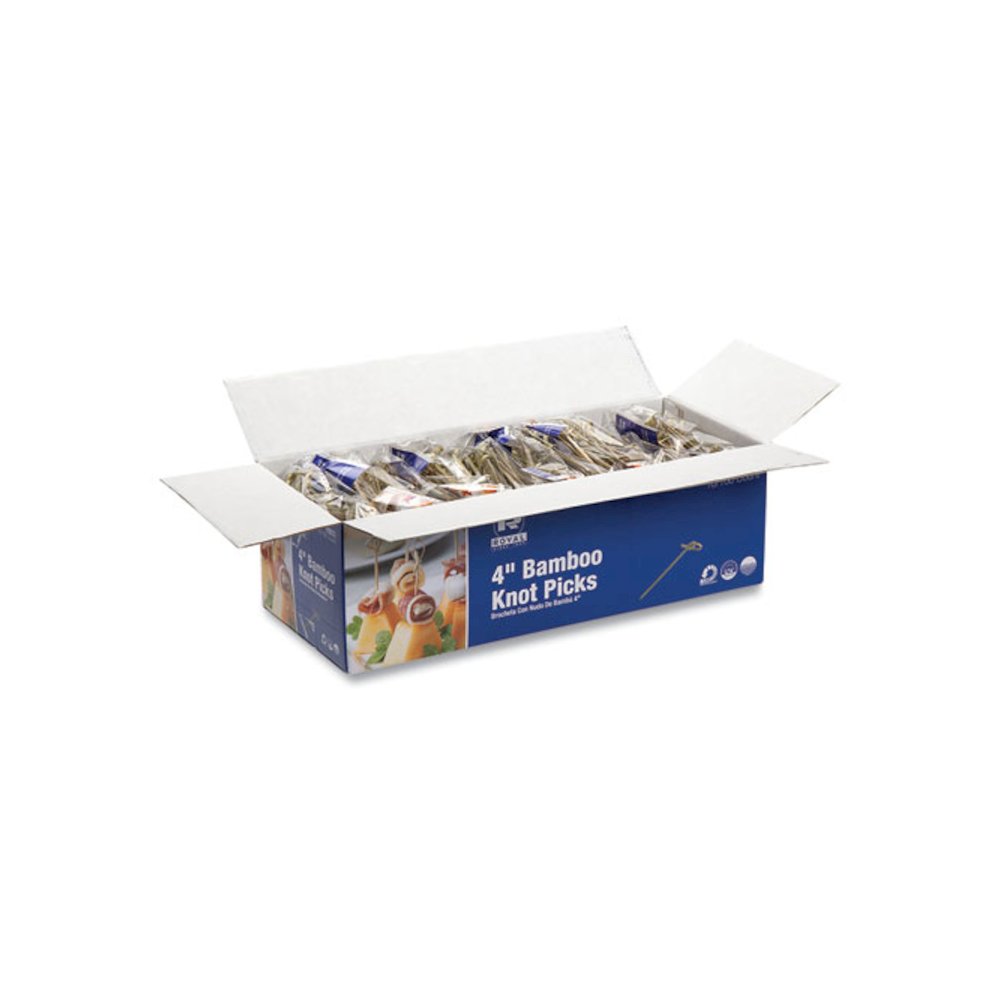 Knotted Bamboo Pick, Paper, 4", Natural, 100/Pack, 10 Packs/Carton. Picture 3