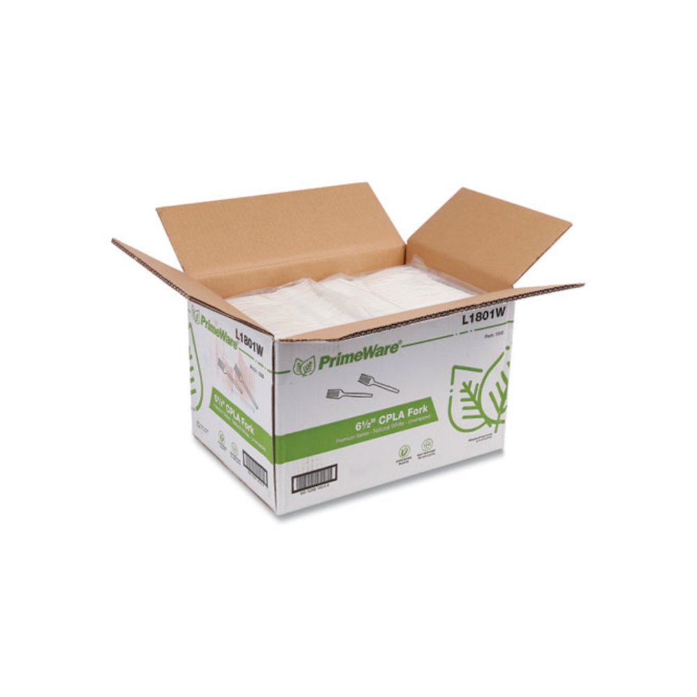 CPLA Cutlery, Heavyweight Fork, Plastic, White, 1,000/Carton. Picture 5