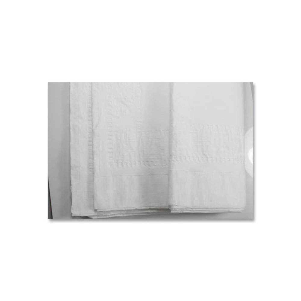 Table Set Poly Tissue Table Cover, 54" x 108", White, 6/Pack. Picture 7