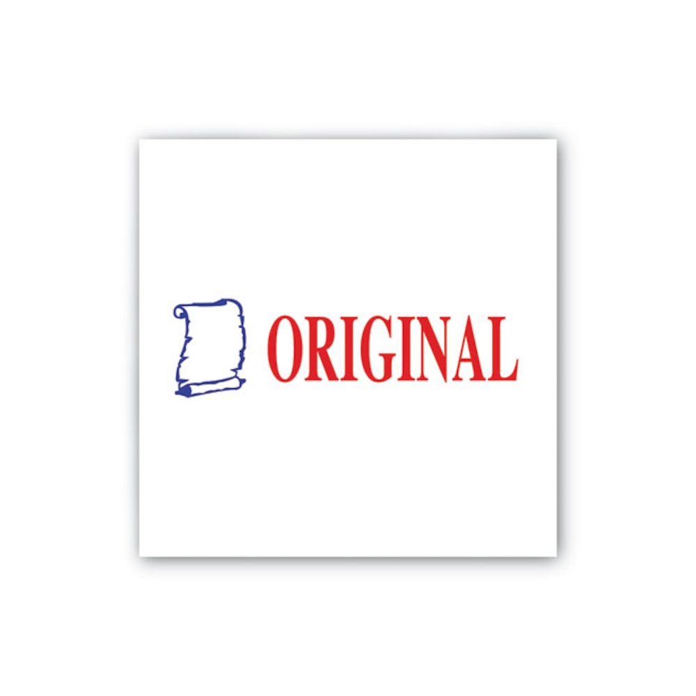 Pre-Inked Shutter Stamp, Red/Blue, ORIGINAL, 1.63 x 0.5. Picture 3