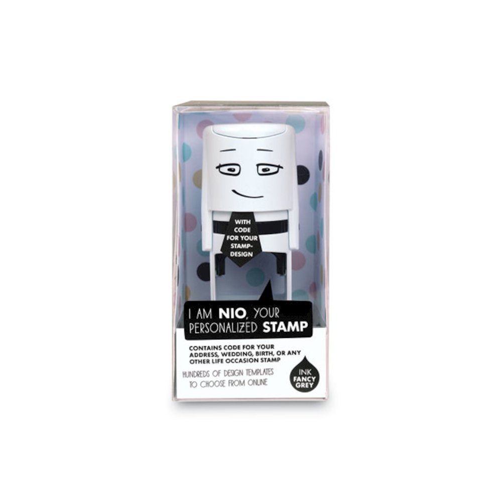 Stamp with Voucher and Fancy Gray Ink Pad, Self-Inking, 1.56" Diameter. Picture 2