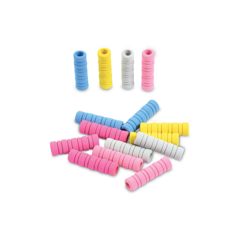Ribbed Pencil Cushions, 1.75" Long, Assorted Colors, 50/Box. Picture 3