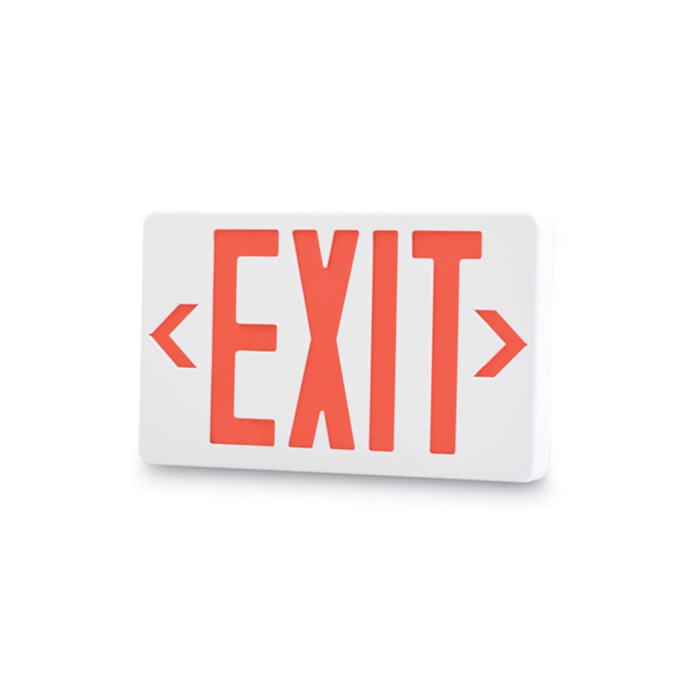 LED Exit Sign, Polycarbonate, 12.25 x 2.5 x 8.75, White. Picture 1