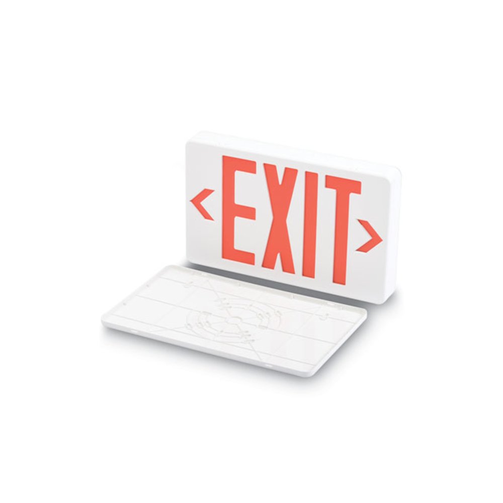 LED Exit Sign, Polycarbonate, 12.25 x 2.5 x 8.75, White. Picture 3