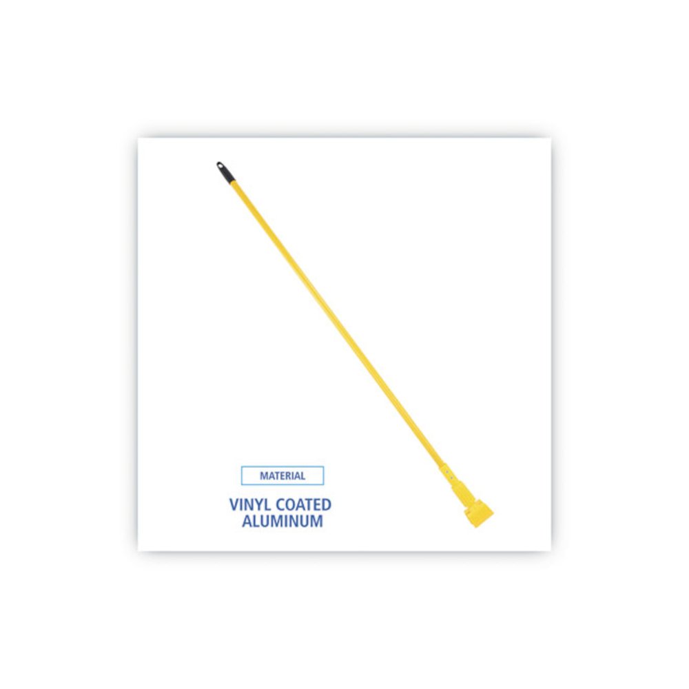 Plastic Jaws Mop Handle for 5" Wide Mop Heads, 1" dia x 60", Yellow. Picture 3