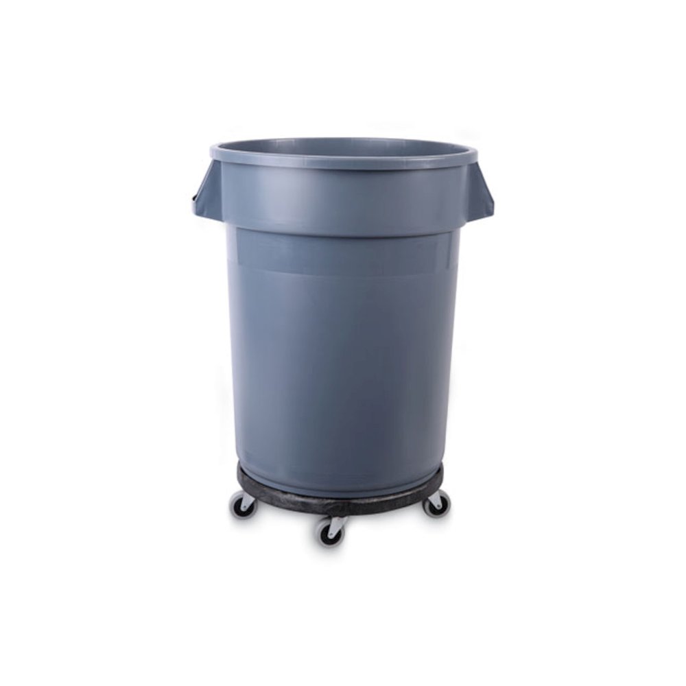 Refuse Container Utility Dolly, 300 lb Capacity, 18.25" Diameter, Gray. Picture 6