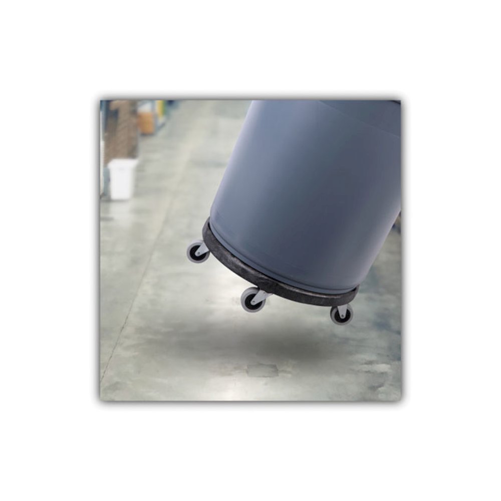 Refuse Container Utility Dolly, 300 lb Capacity, 18.25" Diameter, Gray. Picture 5