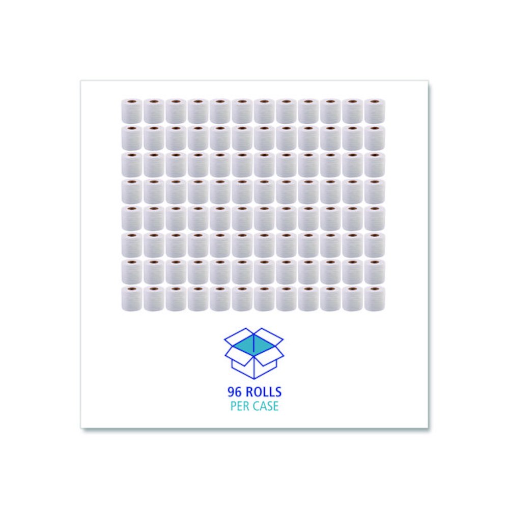 Two-Ply Toilet Tissue, Standard, Septic Safe, White, 4 x 3, 500 Sheets/Roll, 96 Rolls/Carton. Picture 6
