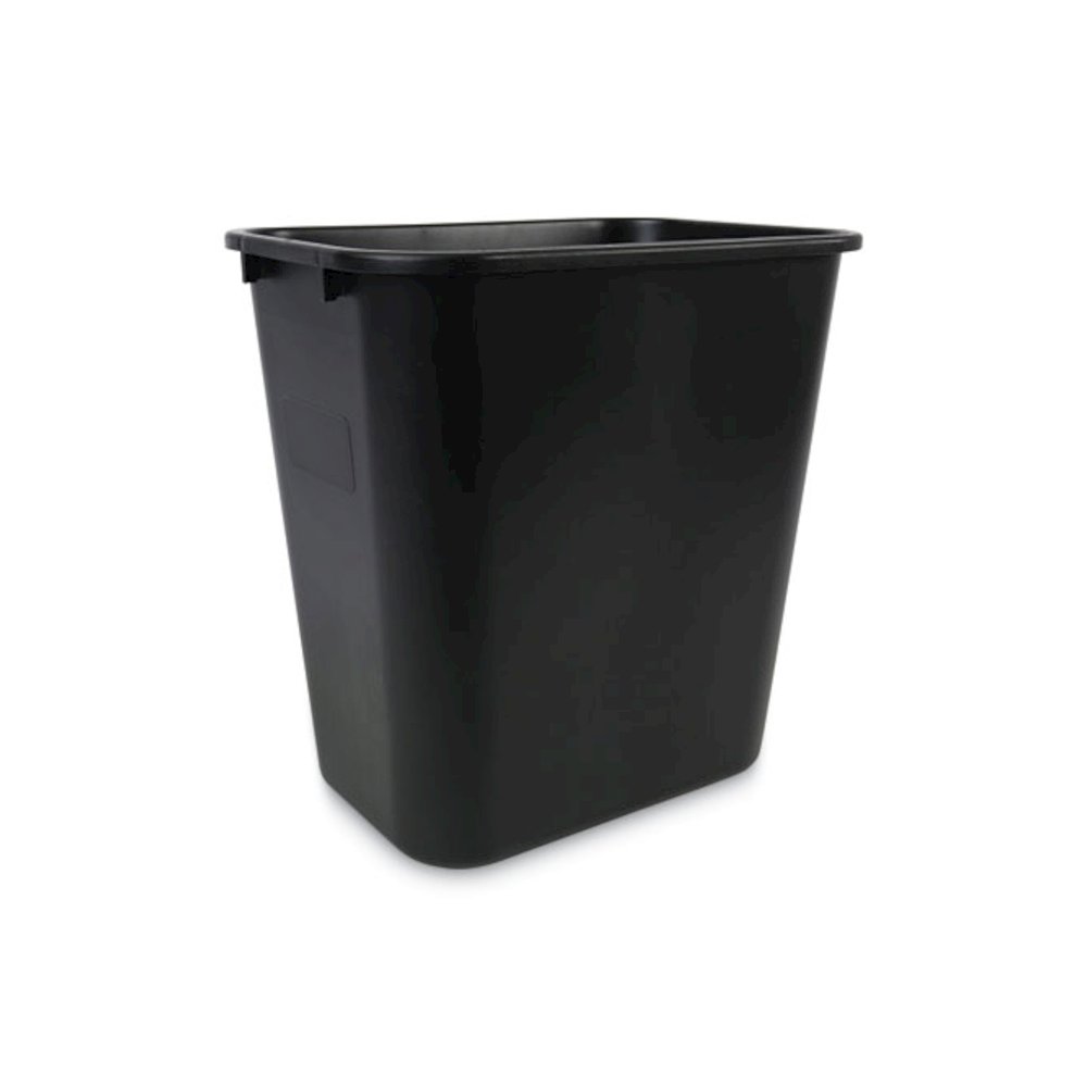 Soft-Sided Wastebasket, 28 qt, Plastic, Black. Picture 1