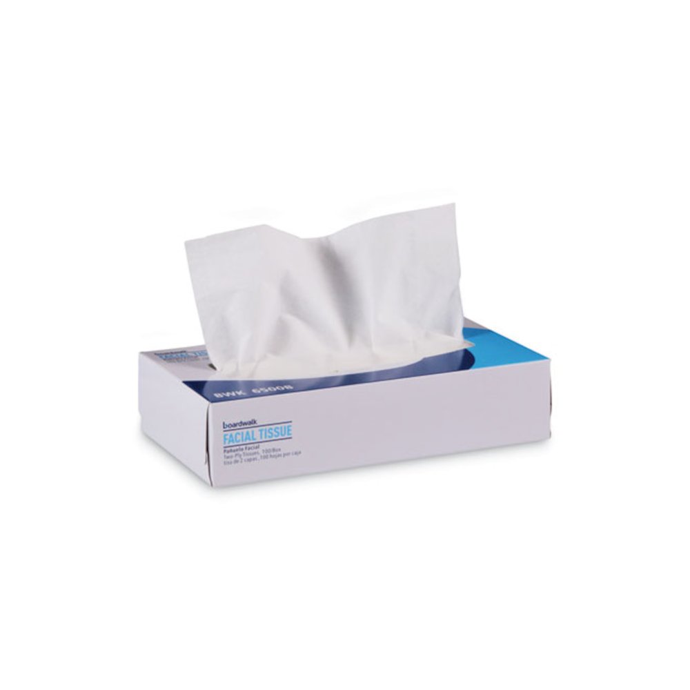 Office Packs Facial Tissue, Flat Box, 2-Ply, White, 100 Sheets/Box, 30 Boxes/Carton. Picture 1
