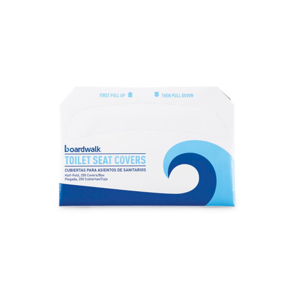 Premium Half-Fold Toilet Seat Covers, 14.17 x 16.73, White, 250/Sleeve, 20 Sleeves/Carton. Picture 1