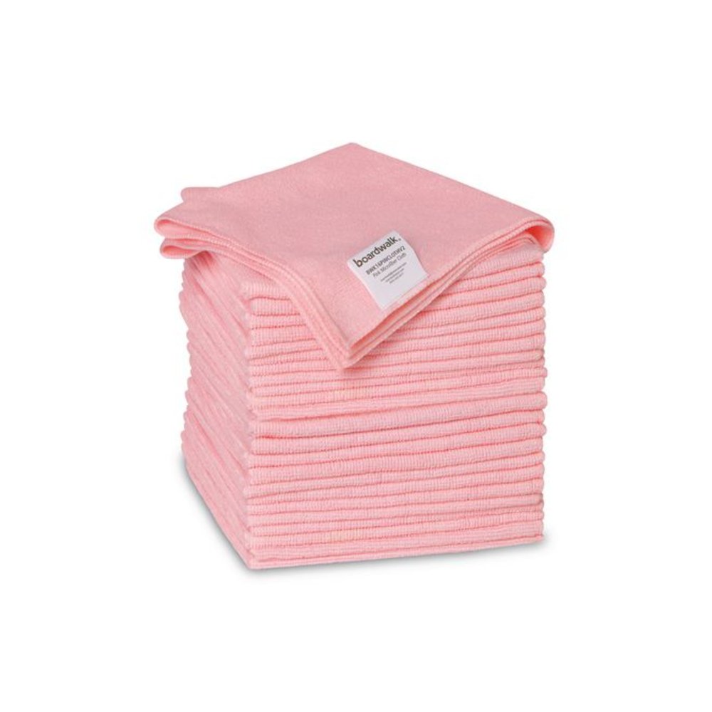 Microfiber Cleaning Cloths, 16 x 16, Pink, 24/Pack. Picture 1
