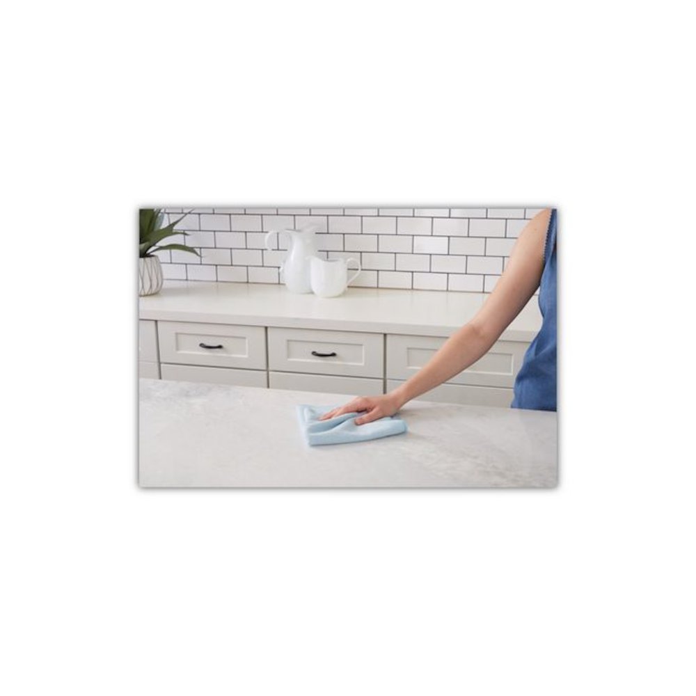 Microfiber Cleaning Cloths, 16 x 16, Blue, 24/Pack. Picture 3