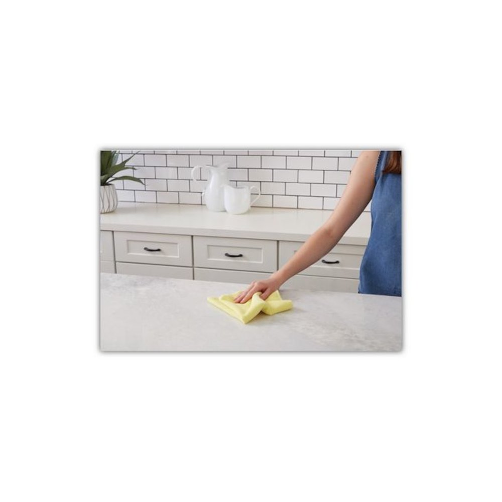 Microfiber Cleaning Cloths, 16 x 16, Yellow, 24/Pack. Picture 3